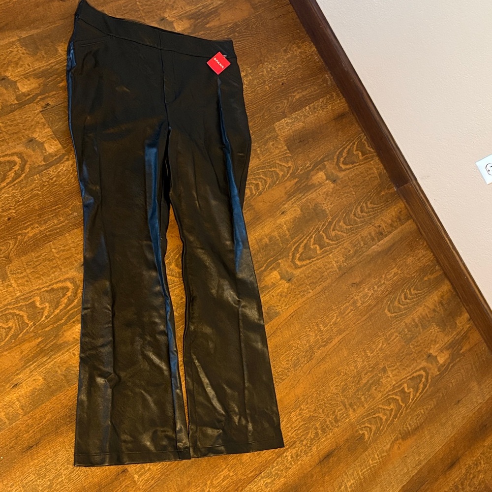 SPANX Black Faux Leather Pants
